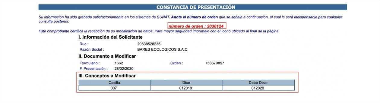 constancia presentación SUNAT 1963