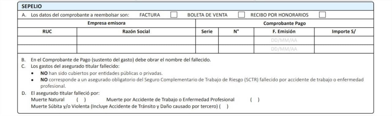 formulario sección 4 sepelio